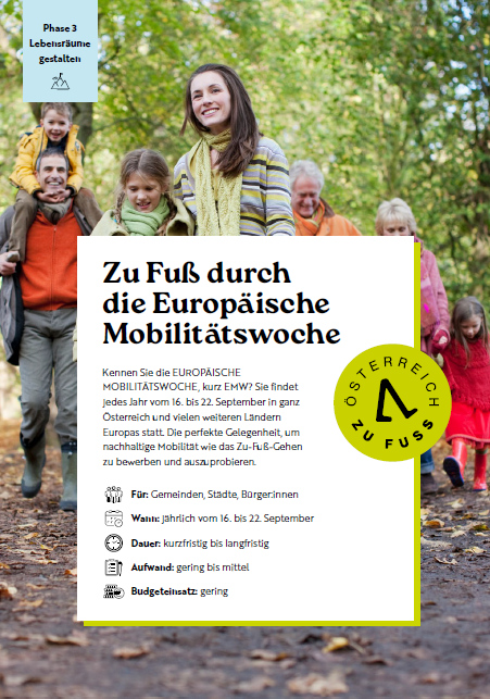 Steckbrief Zu Fuß durch die Europäische Mobilitätswoche