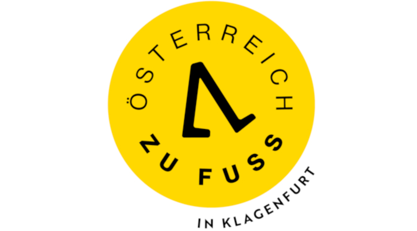 Österreich zu Fuß in Klagenfurt gelbes Logo
