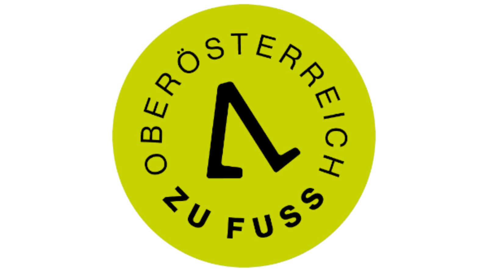 rundes grünes Logo mit Füßen in der Mitte. Text: 