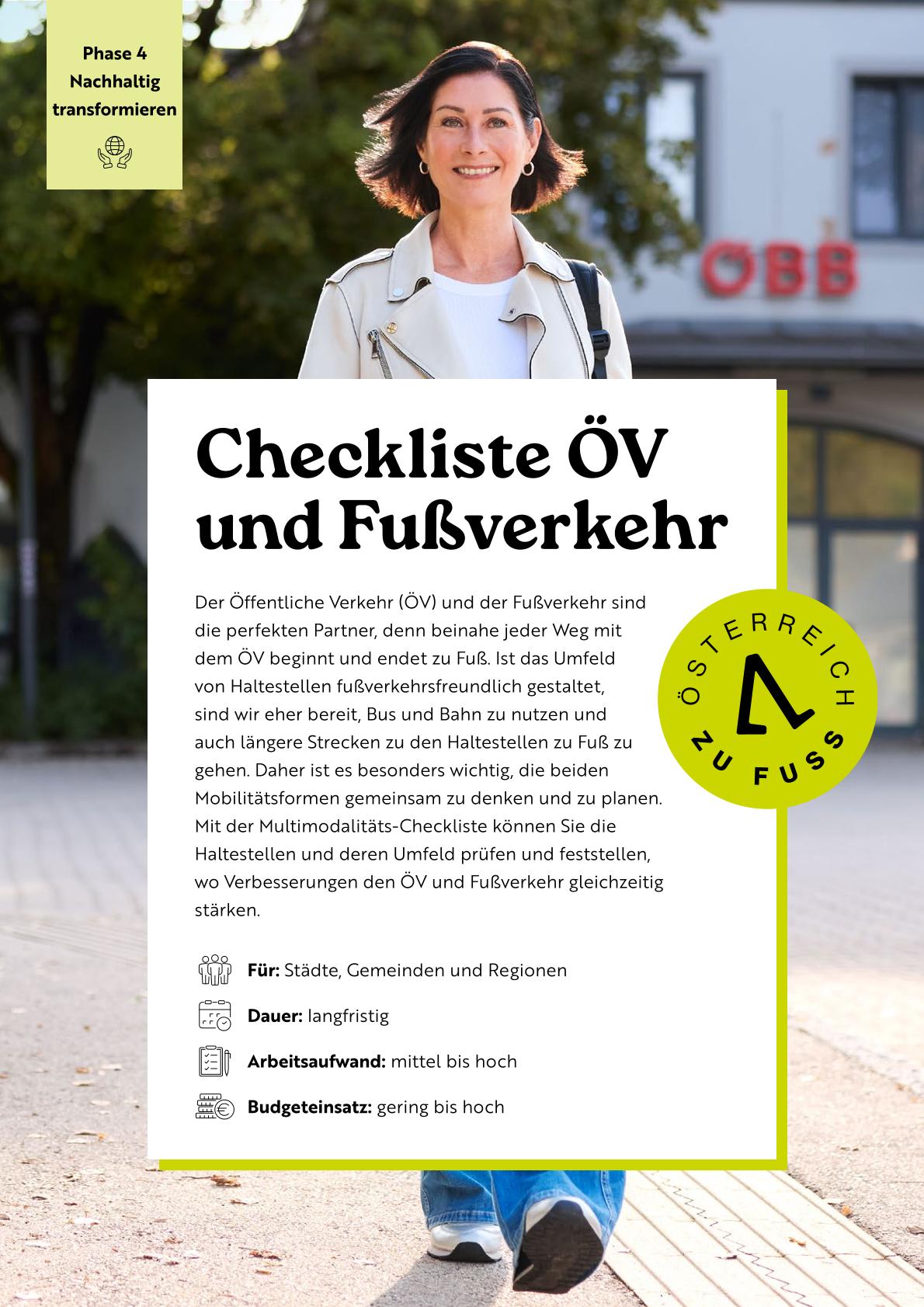 Steckbrief ÖV und Fußverkehr Steckbrief ÖV und Fußverkehr